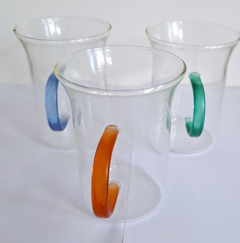 Glass mugs with coloured - 3,