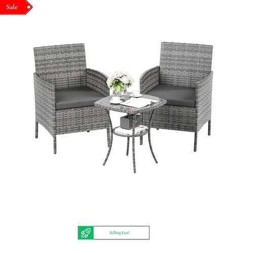 Garden rattan piece bistro - 3-piece,