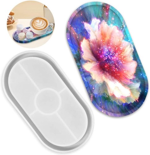 Ashtray oval coaster resin - ashtray,