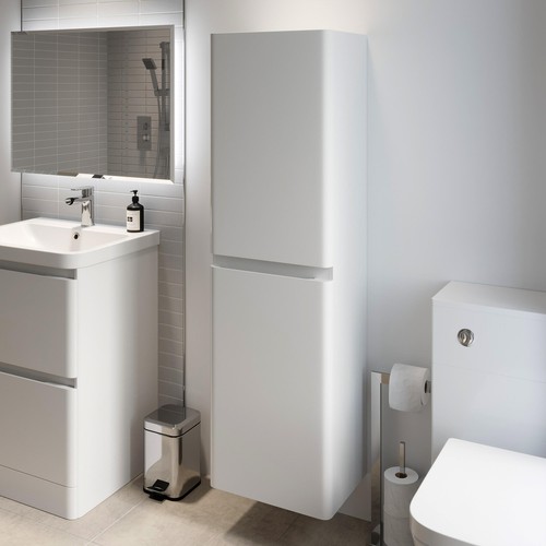 White gloss wall hung tall - white,