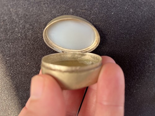 Vintage brass pill - vintage, box