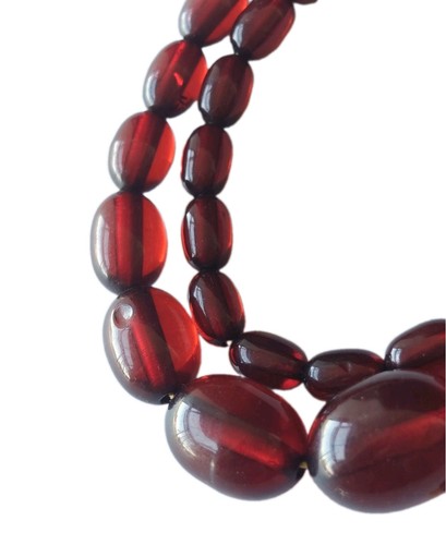 Cherry amber bakelite bead