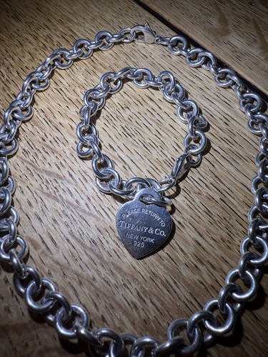 Tiffany silver heart tag - &,