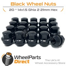 Wheel Nuts (20) 14x1.5 Black for Ford Transit Custom 12-20 on Original Wheels