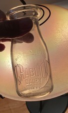 Old West Pittston PA Milk Bottle Grablick Dairy Registered 1940s Advertising.