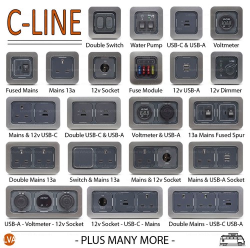 Line metal grey - c-line, socket