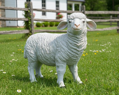 White sheep lamb - white, garden