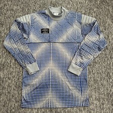Vintage Goalkeeper Football Shirt Mens Large Blue Geometric Jersey #1 Umbro 1990