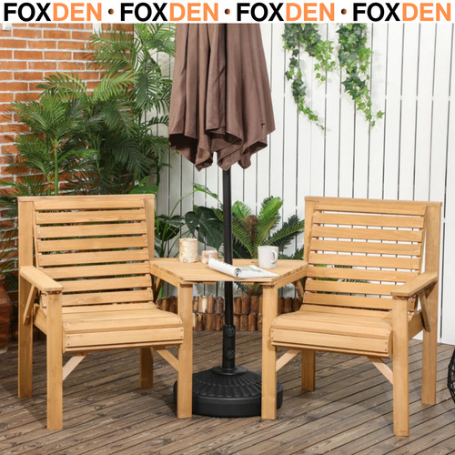 Wooden garden love seat - garden,
