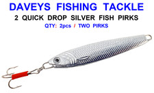 2 QUICK DROP SILVER FISH PIRKS 200g KAYAK BOAT SEA FISHING LURE COD POLLOCK LING