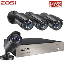 ZOSI 8CH DVR Recorder + 4 x 1080P HD Outdoor Security Bullet Cameras CCTV System