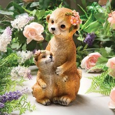 Meerkat Mother & Baby Garden Ornament – Cute Polyresin Outdoor Animal Decor