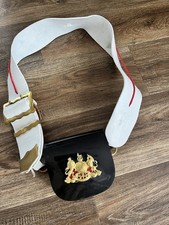 HOUSEHOLD CAVALRY CEREMONIAL CROSS BELT AND POUCH WITH BADGE BRITISH ARMY ISSUE