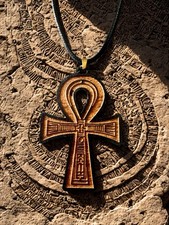 Ankh Pendant Necklace Wooden