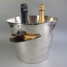 Champagne Bucket X Large Ice Cooler. Plata Lappas silver plate metal horn handle