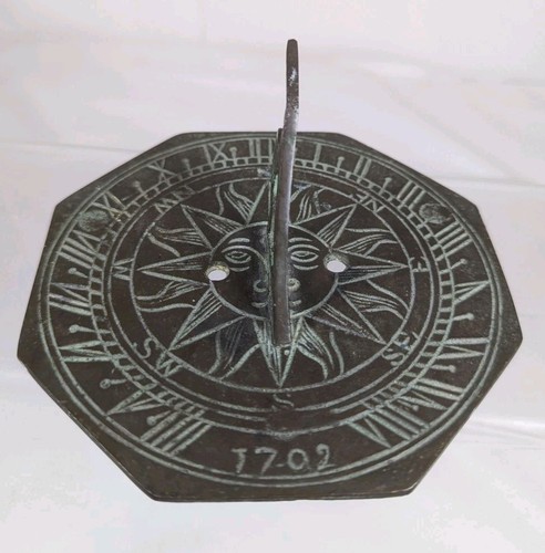 Vintage brass sundial - sundial, compass