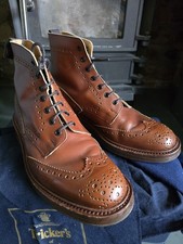 Trickers Stow Brogue Boots Size 10 U.k Worn Once Rrp£595