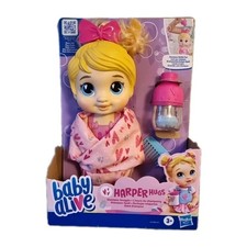 BABY ALIVE ● Shampoo Snuggle Harper Hugs Blonde Hair 11" ● Water Baby Doll 
