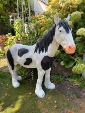 Large Black and White Horse Garden Statue/Resin , Brand New