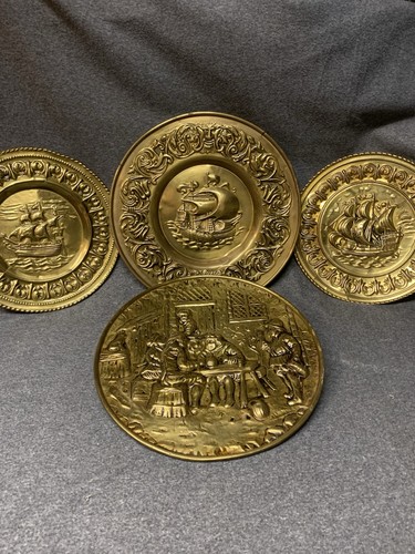 Vintage brass wall plaques - vintage,