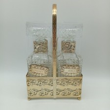 Vintage Metal & Glass 2 Bottle