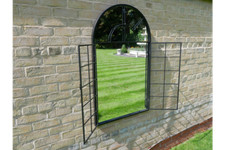 Arched Garden Mirror Black