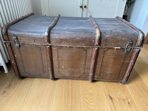 Antique vintage travel trunk - travel,