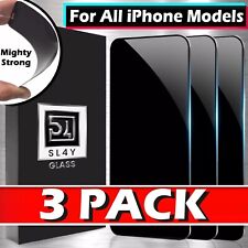 3 Pack Privacy Tempered Glass Screen Protector For iPhone 16 15 14 13 12 11 Max