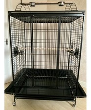 Parrot-Supplies San Francisco Premium Play Top Macaw Cage - Black,