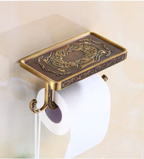 Tissue Roll Holder For Toilet Wall-Mounted Classic Bathroom Antique Brass Roll