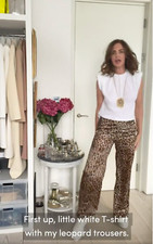 ZARA Wide Legs Trousers Size M Trinny *Super Rare* satin Animal Print 💕Leopard