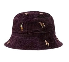  Polo Ralph Lauren Corduroy Dogs Bucket Hat Cap 
