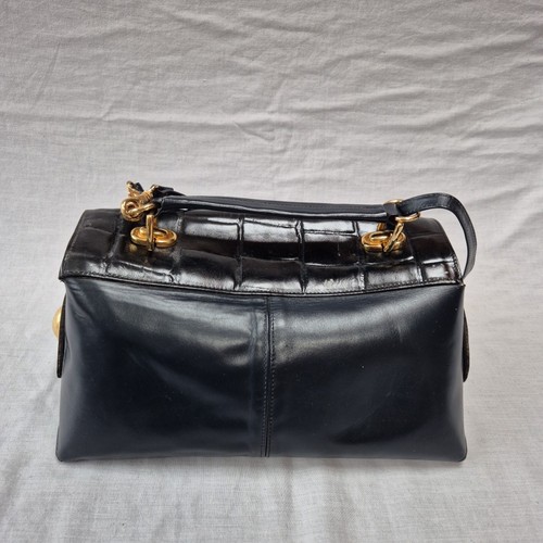 Vintage black mock croc - croc, doctor