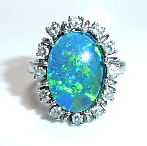 Ring 585 white gold - ring,