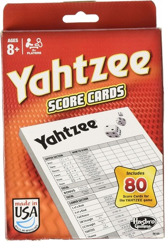 Hasbro yahtzee score cards - hasbro, 80