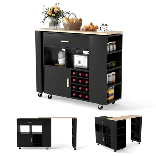 Gymax kitchen island cart bar - gymax,