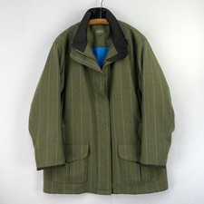 Musto Tweed Coat Womens 18 Green Wool Check Country Shooting Field Jacket