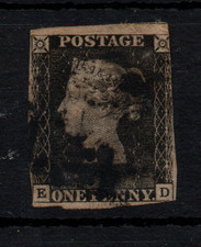 GB QV 1840 1d Penny Black fine