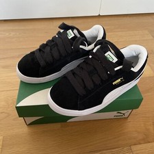 Kids Puma black /white suede XL PS Trainers - Size UK 2