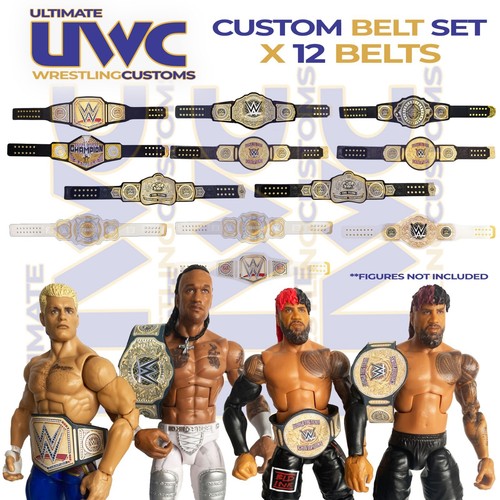 Wwe belts full custom set - wwe,