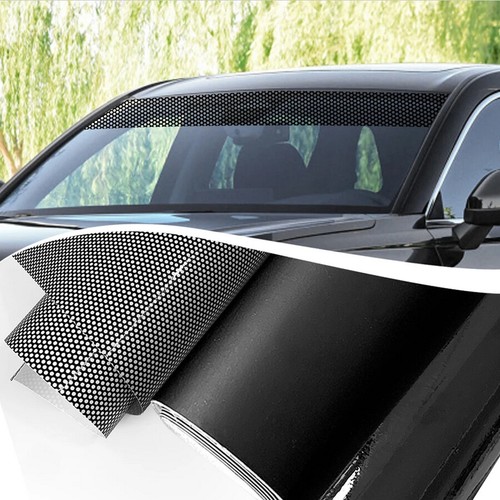Matte glossy black sun strip - black,
