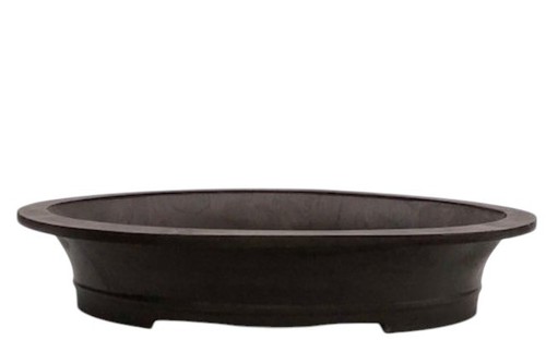 Brown mica bonsai pot - mica,