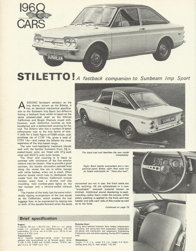 Sunbeam stiletto hillman - sunbeam, /