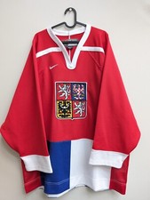 Vintage 90s Nike Red Team Czech Republic Olympic Hockey Jersey Size L Blank