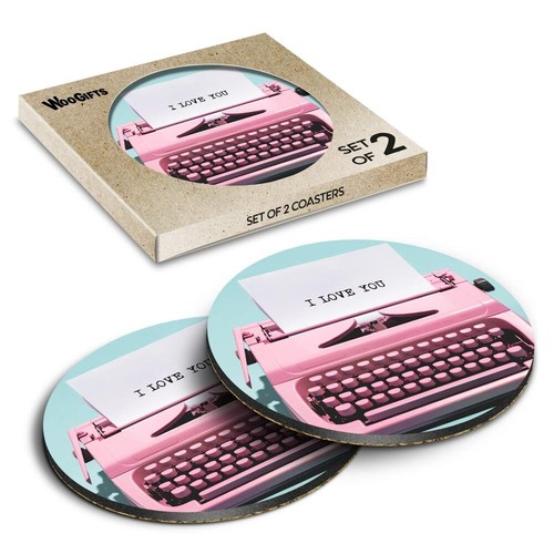 Round mdf coaster - pink, vintage