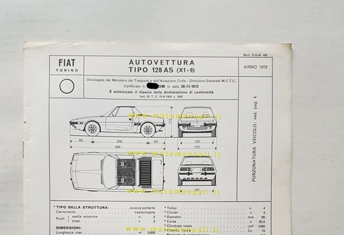 Fiat 1972 facsimile card - fiat,
