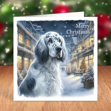 English Setter Dog Christmas Card