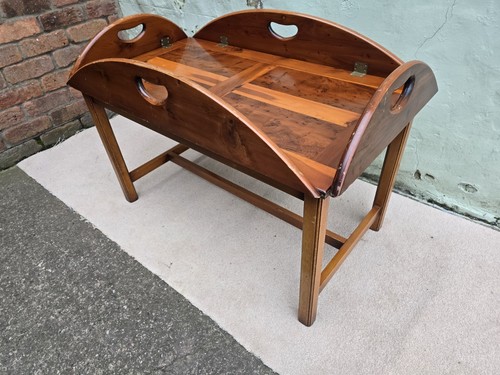 Large yew wood butlers tray - wood,