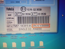 ford V serial radio code. Also