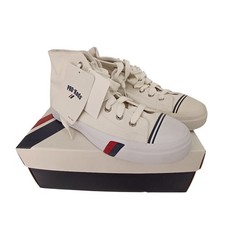 Pro Keds High Top Trainers Size UK 9 Fabric White Men's Casual Everyday Preloved